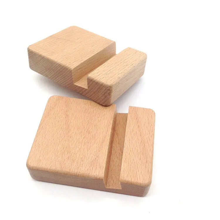 Decorative resin mobile phone stand in a choice of styles including animal figures and wood-effect designs.