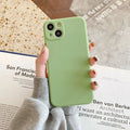 Solid colour straight edge TPU liquid silicone back cover phone case for Apple iPhone 14 Pro Max in black