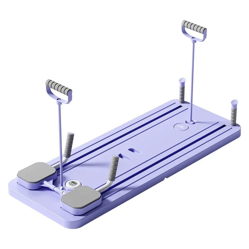 Standard purple household fitness board with automatic rebound abdominal wheel for multi-functional exercise.