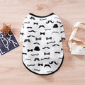 White polyester casual pet clothing for a beard dog, available in sizes S to XXL