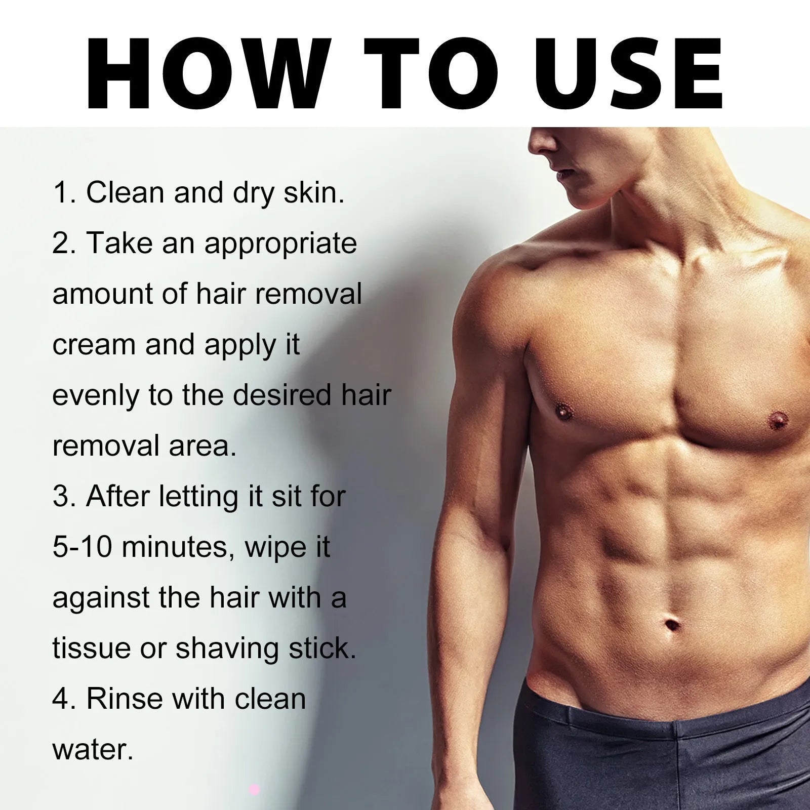 Men's hair removal cream bottle for beard, armpit, lip and body hair removal
