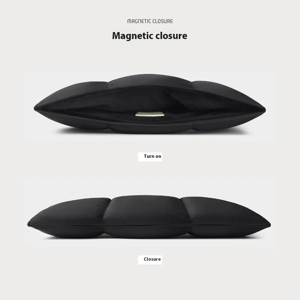Soft black laptop sleeve for 13-15.6 inch computers with visible stitching and polyester construction
