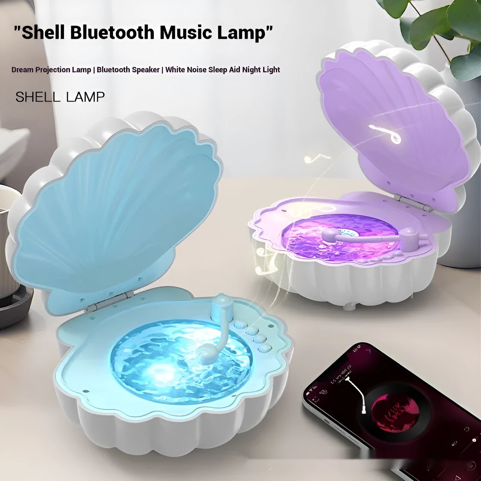 Retro vinyl record player shell portable lamp in blue colour with lithium battery.
