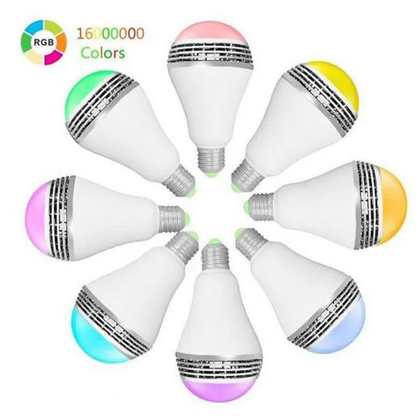 E27 smart Bluetooth speaker light bulb with white and multi-coloured LED glow
