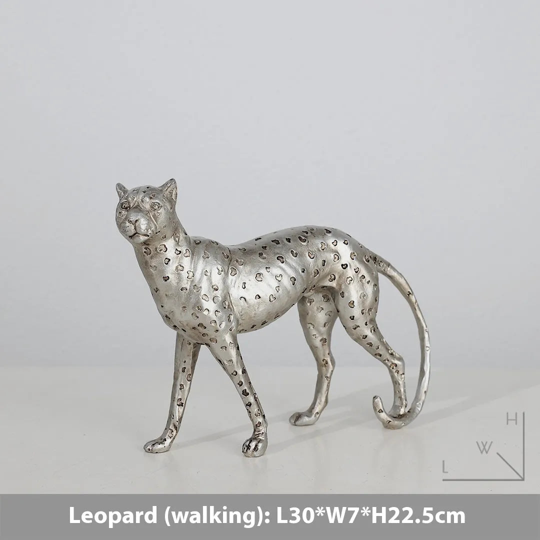 Leopard resin home ornament in American leopard colour with modern design