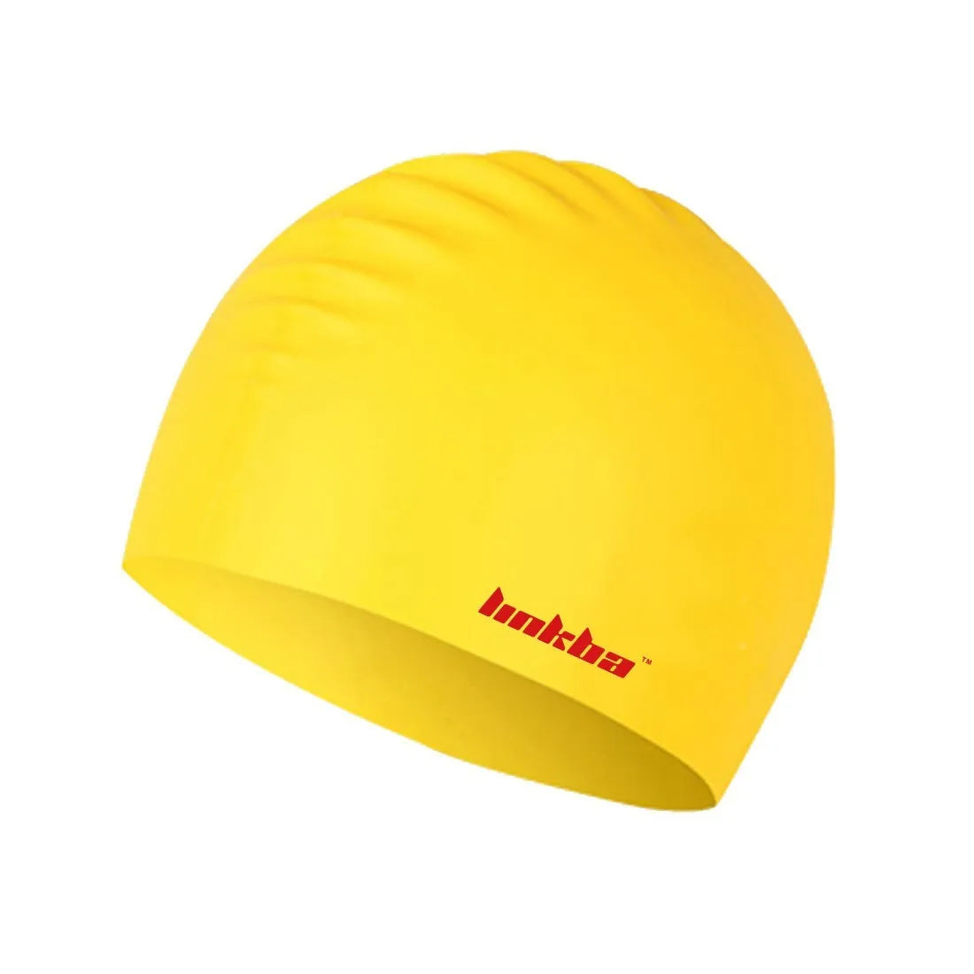 Professional silicone swimming cap with built-in waterproof earmuffs in multiple colour options.