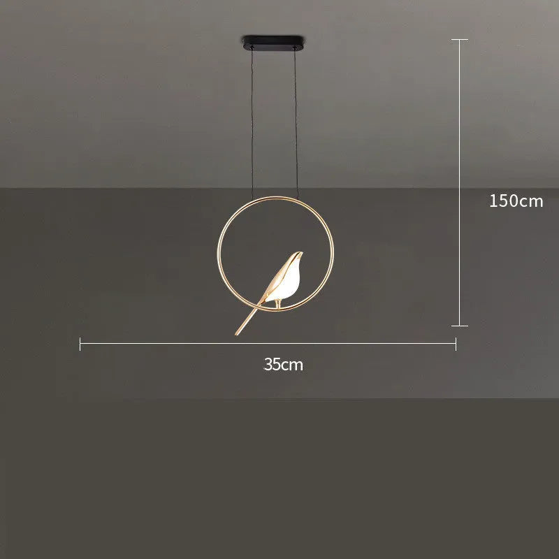 Modern minimalist magpie bird design chandelier with zinc alloy and acrylic construction