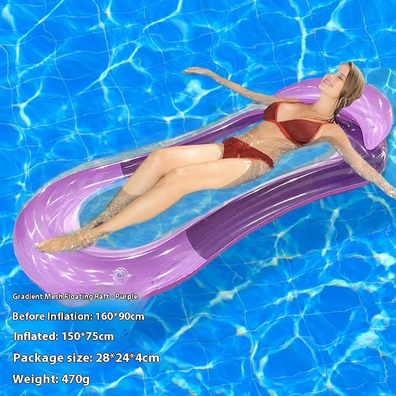 PVC inflatable floating row in gradient colour designs for pool or beach use