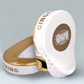 Vertical hanging boxing target in gold or green PU leather for martial arts training
