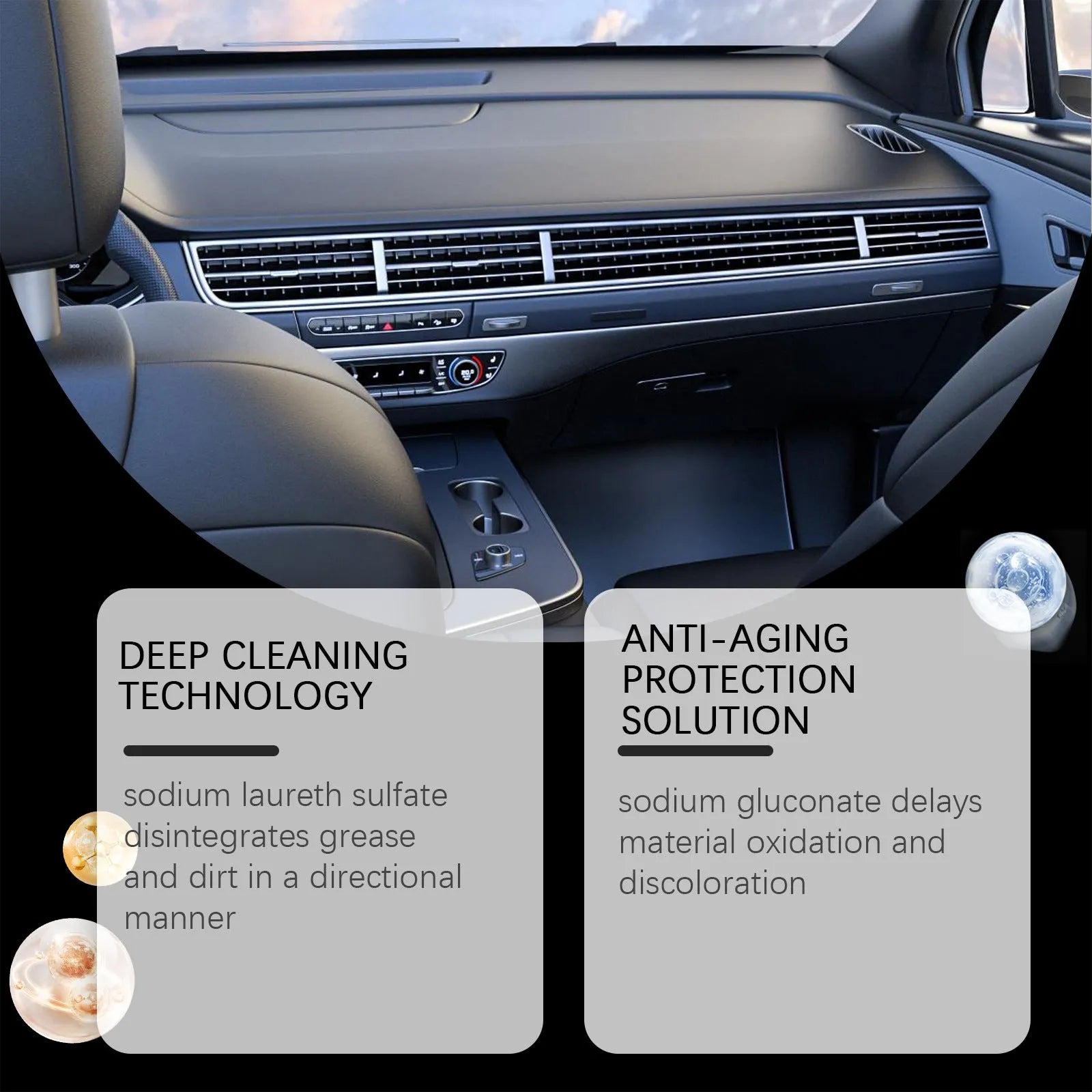 HOMONTH car interior cleaning spray 100ml foam cleaner with sponge for upholstery and dashboard