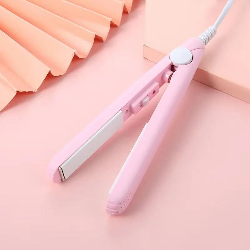 Mini hairdressing splint air bangs hair perm straightening iron with storage box in selected colour