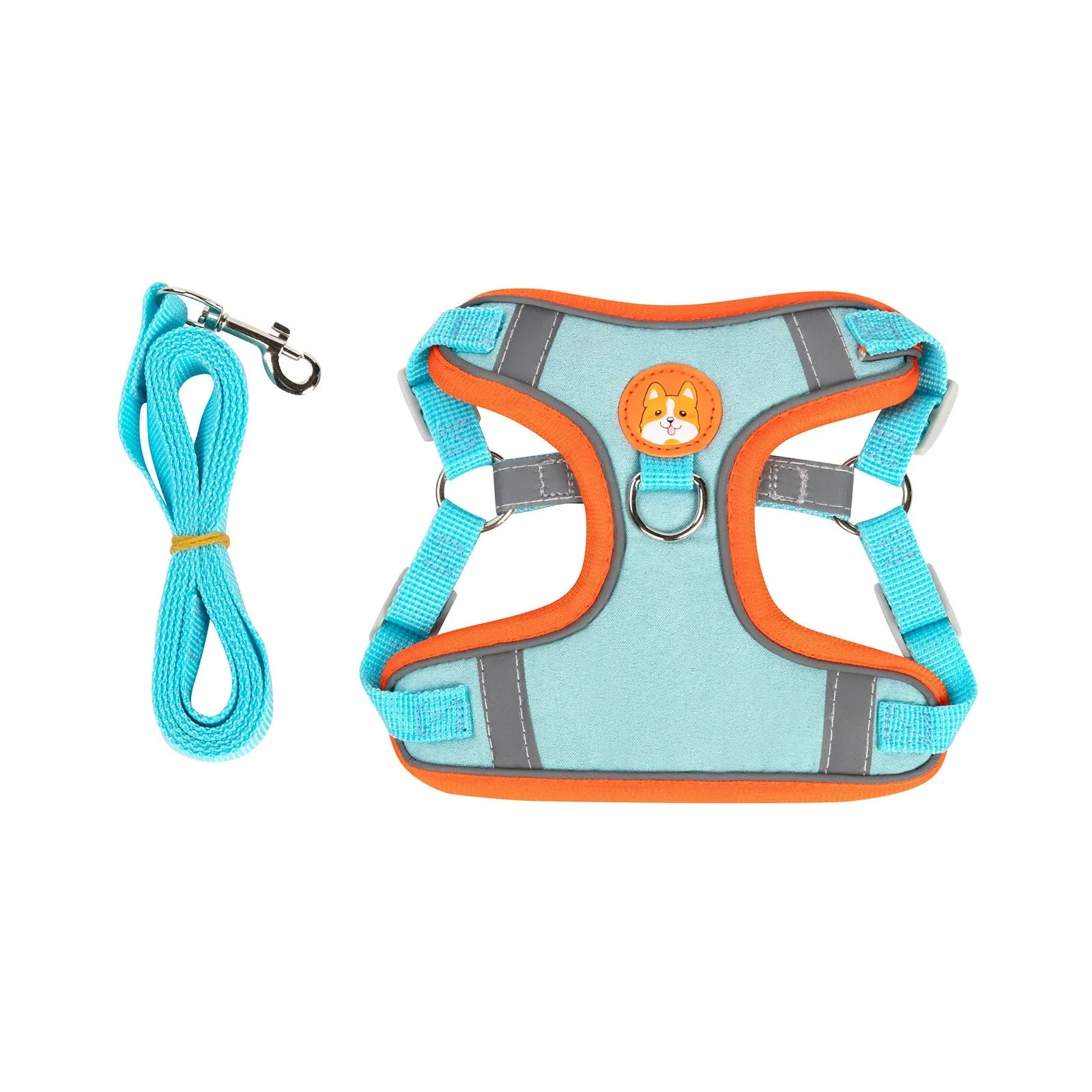 Adjustable dog harness haulage rope package with chest strap in multiple colour options