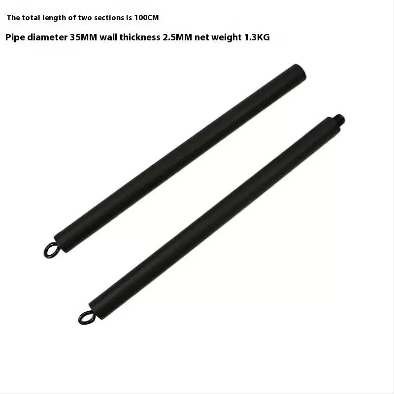 Two-segment push and pull fitness stick with rope attachment for resistance training