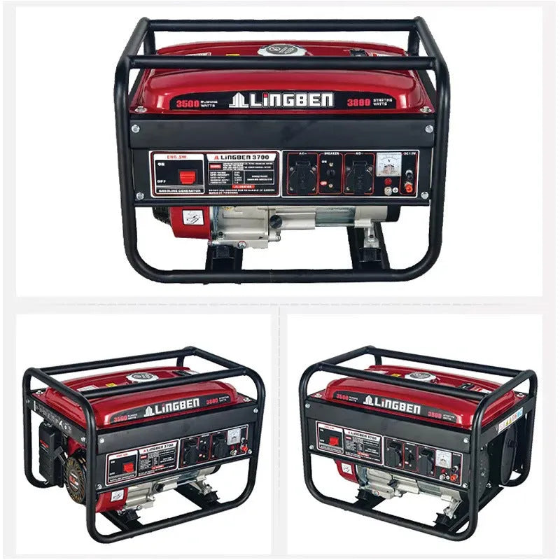 Creative portable home small gasoline generator with 16-litre fuel tank, hand or electric start, 3kW to 8kW power