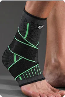 Sports ankle support for running basketball cycling in black green orange colours