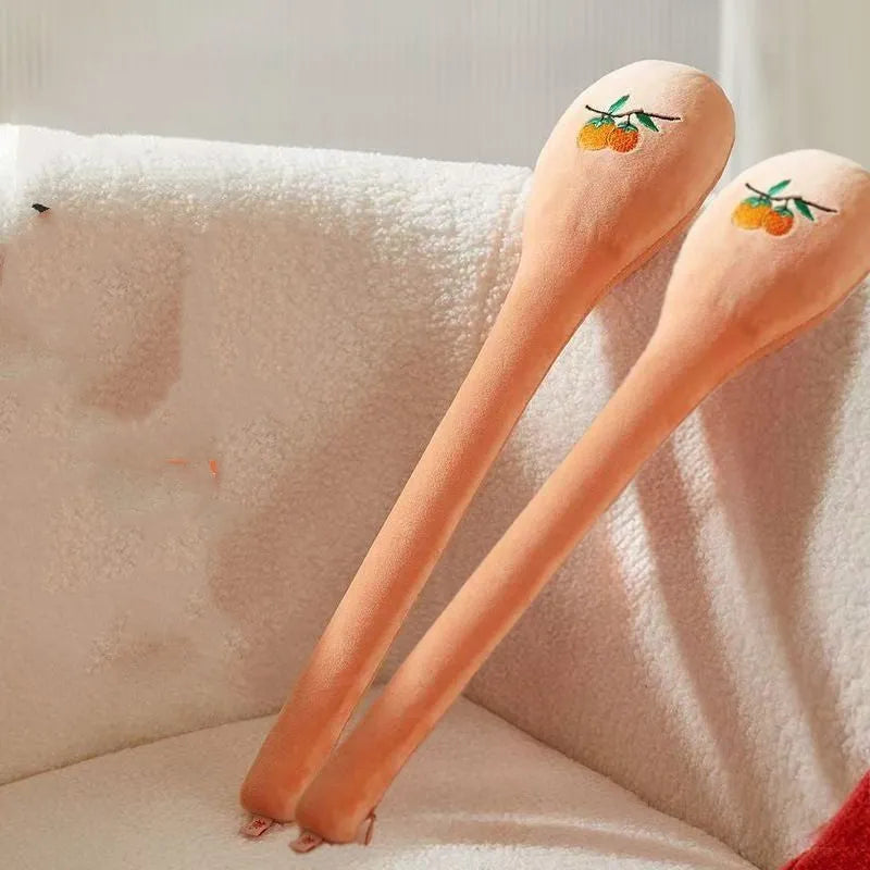 48 cm persimmon-coloured percussion massage stick with zipper closure and ergonomic handle