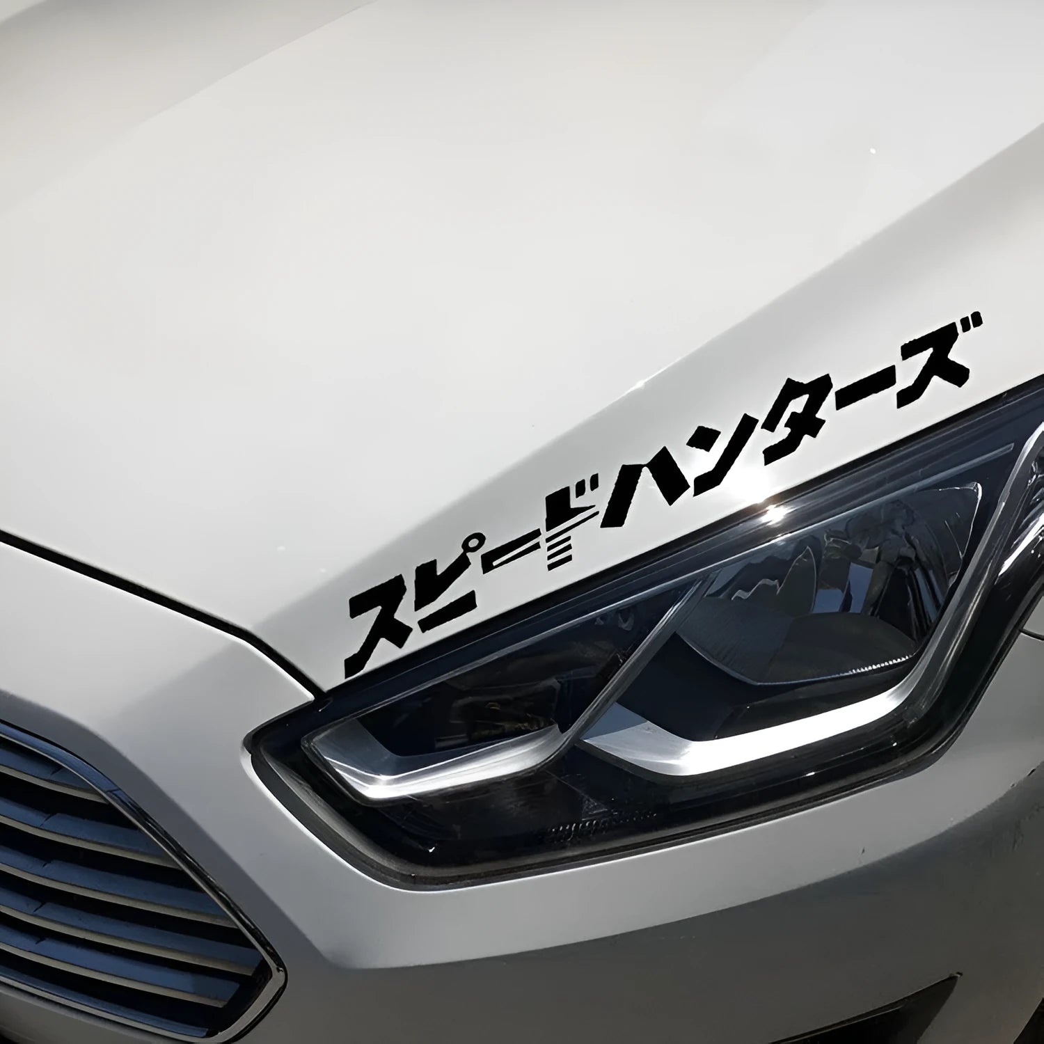 JDM speed hunting reflective car sticker in black or silver white measuring 35cm by 4cm