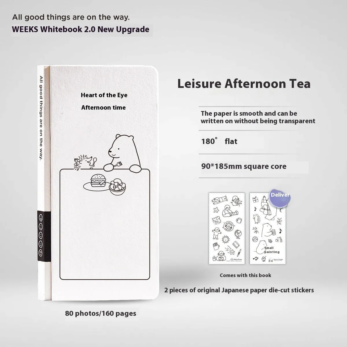 Children's simple style mesh notebook with paper cover in eight colour options including stickers