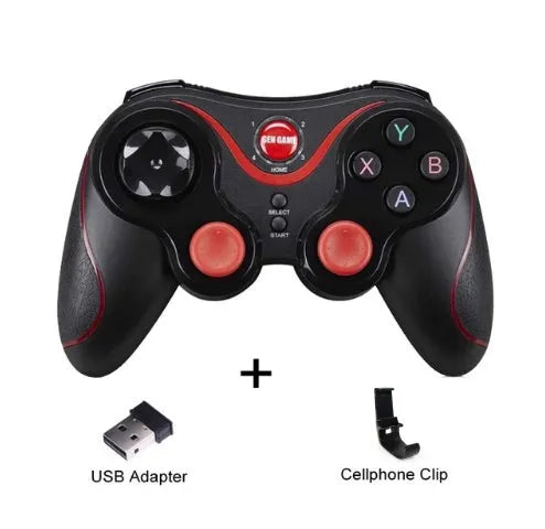 Upgraded X3 Bluetooth wireless game controller for Android phones with cellphone clip attachment