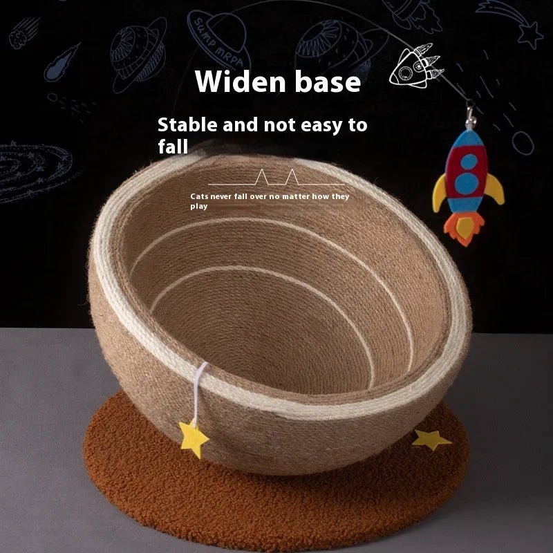 Large integrated cat scratching board and bed with sisal rope surface and flannel nest in Starlight Sisal Nest colour
