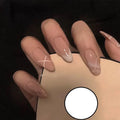 Head matte frosted almond shape false nails in multiple colours including Black and Leopard print, 24 pieces with glue