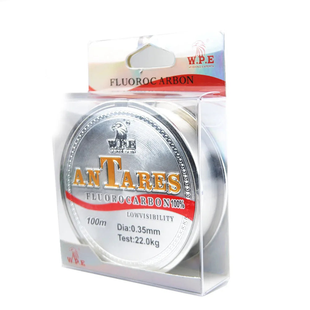Fluorocarbon coated carbon fibre invisible fishing line on a spool, 100m sink line