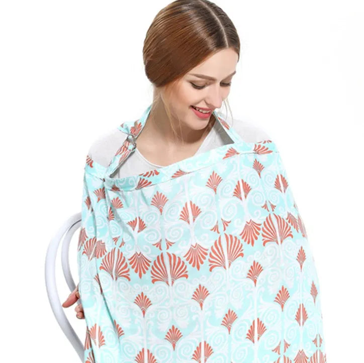 Grey breastfeeding cover with stiff frame made from breathable baby safety cotton