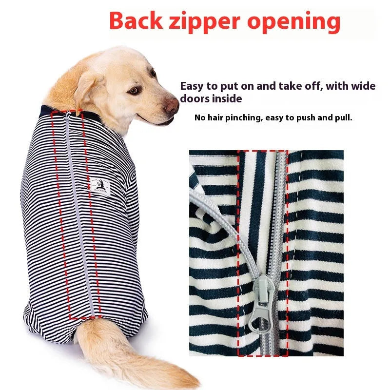 Striped polyester dog shirt for large breeds in multiple colours and yard sizes