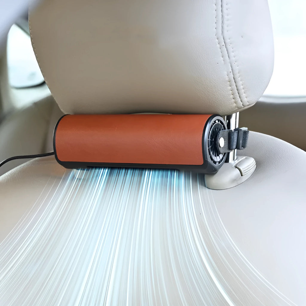 USB plug cable for car rear seat fan in black, showing 1.5m length and connector.