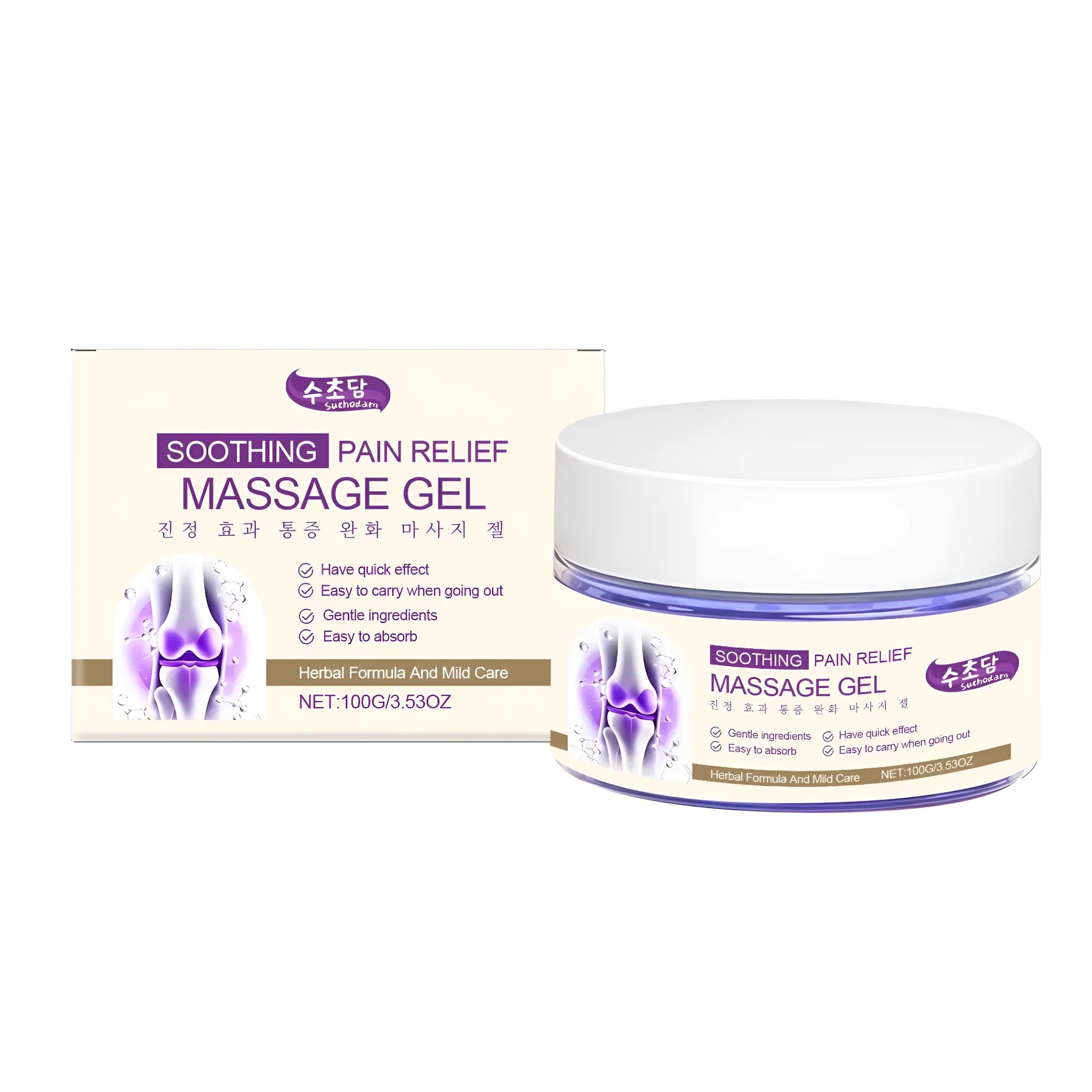 Soothing massage gel tube with ginger root extract and bee venom, 100g capacity