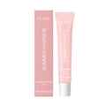 Pink tinted lip balm stick in a tube with shea butter and natural oils.