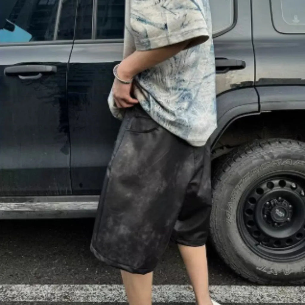 Korean style loose fit round neck t-shirt with creative printing effects in multiple sizes