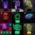 Remote control LED desk lamp with colourful 3D touch lighting on black ABS base
