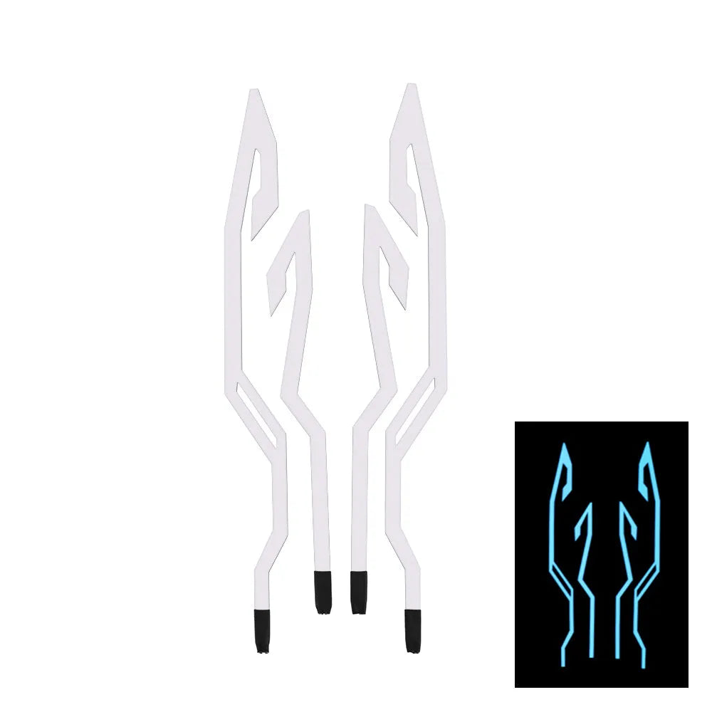 EL helmet light bar with four illuminated strips attached to a bicycle helmet, multicolour glow