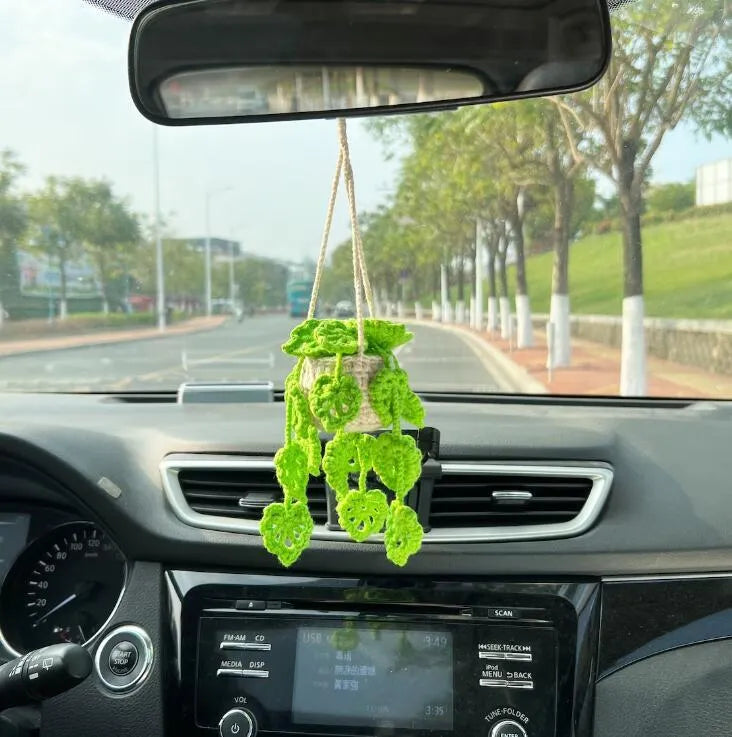 Simple style chemical fibre car rearview mirror pendant measuring 22cm by 7cm in one of six colour options.