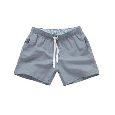 Men's summer beach shorts in multiple colours, polyester fabric with sanded finish, straight leg style