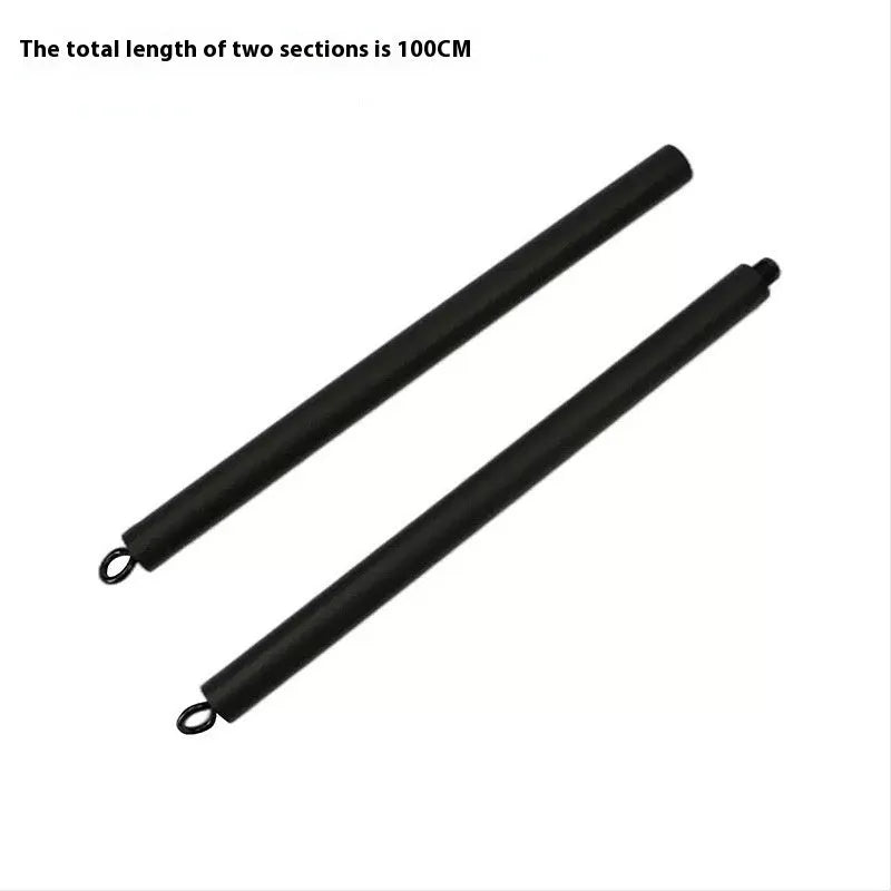 Two-segment push and pull fitness stick with rope attachment for resistance training