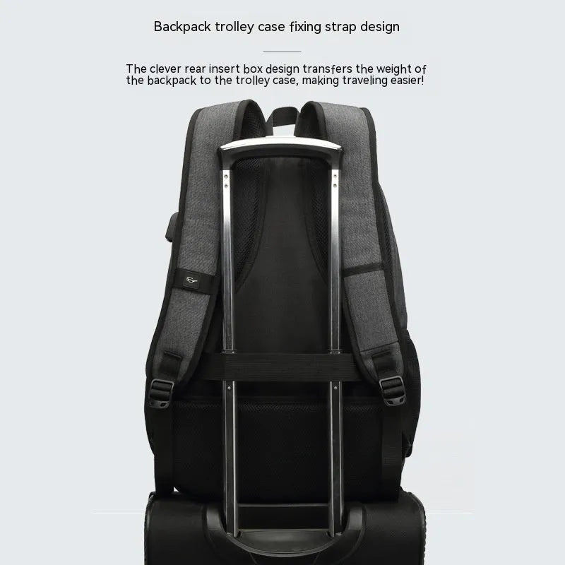 Lightweight nylon backpack with USB charging interface in various grey and black colour options