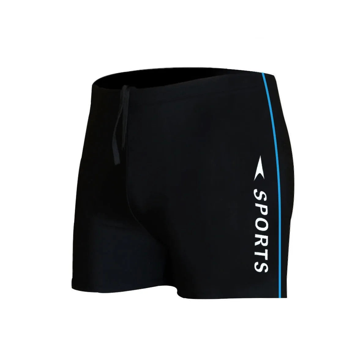 Anti-embarrassment boxers swimsuit for men plus size L XL dark blue polyester polypropylene hot spring swimming trunks