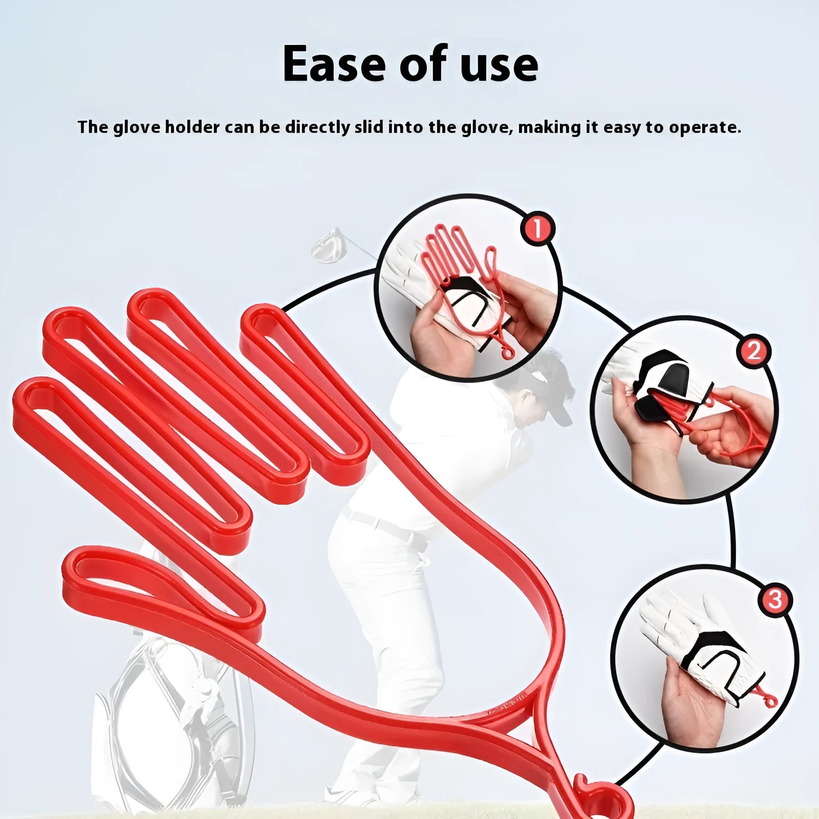 ABS plastic glove display stand for golf and shooting sports in red colour