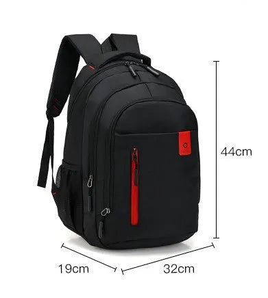 Oxford fabric backpack with breathable shoulder straps and side pockets in multiple colour options