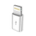White Micro USB to 3.5mm audio adapter cable for Apple iPhone 7 Plus, 8, and X, 0.25m length
