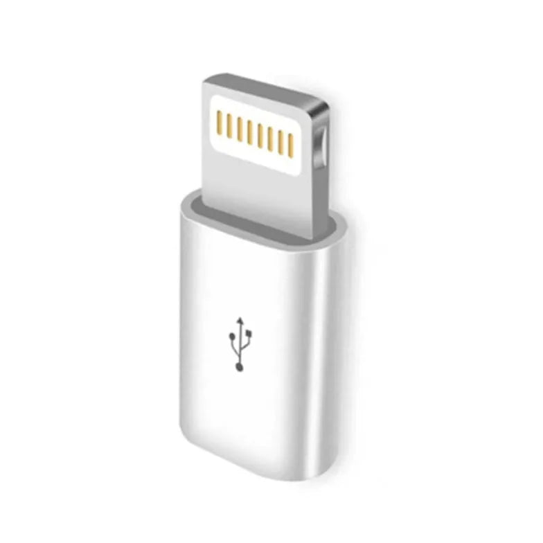 White Micro USB to 3.5mm audio adapter cable for Apple iPhone 7 Plus, 8, and X, 0.25m length