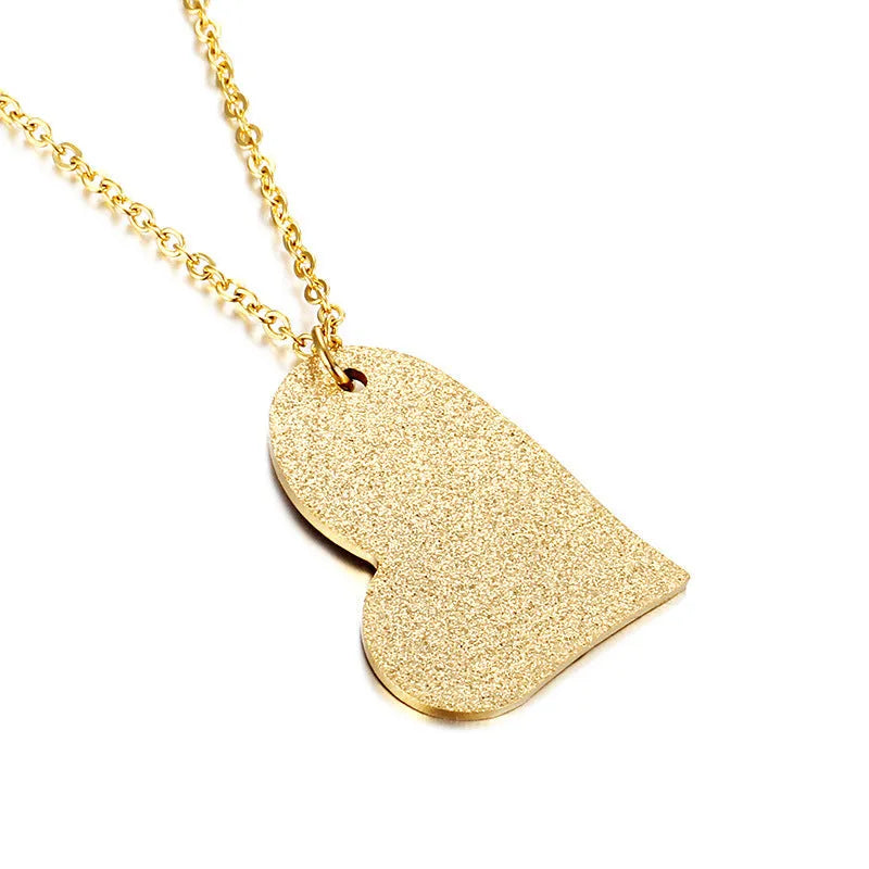 Geometric heart-shaped titanium steel pendant necklace in colour KN25736-Z.