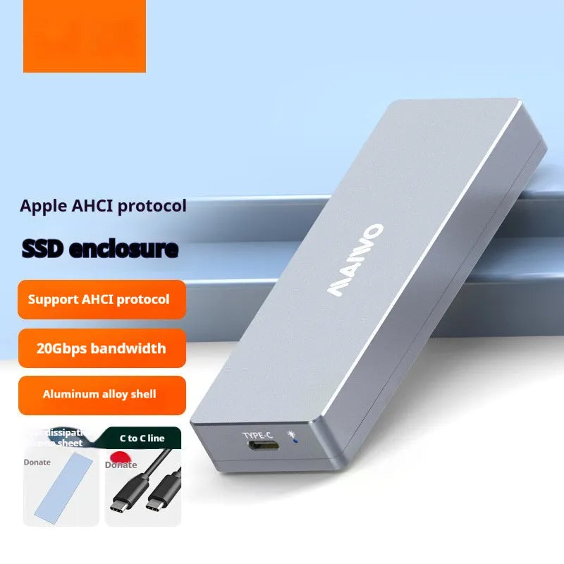 External M.2 SSD enclosure cartridge with aluminium alloy construction and Type-C connector