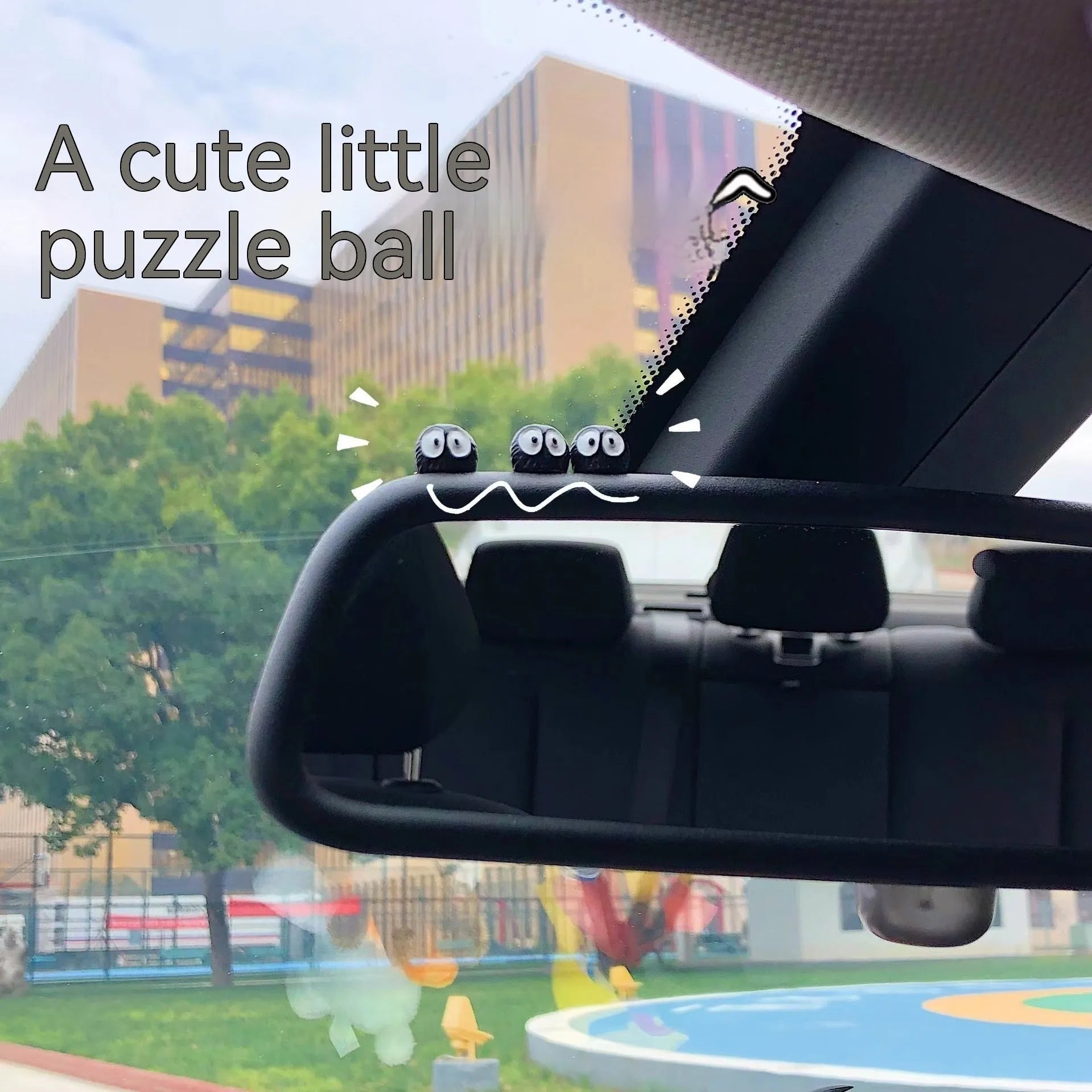 Small black cartoon car briquette resin decoration with traceless glue