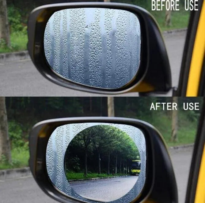 Blue oval anti-moist waterproof side mirror sticker with nano hydrophilic technology for car rain safety
