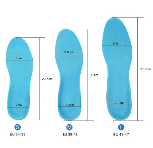 Blue silicone gel insoles for plantar fasciitis and heel spur with arch support and shock absorption pad