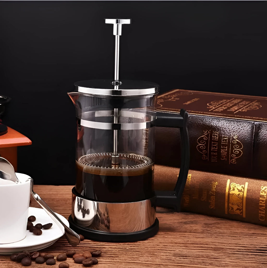 Stainless steel and glass manual filter coffee maker with 350ml capacity