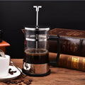 Stainless steel and glass manual filter coffee maker with 350ml capacity